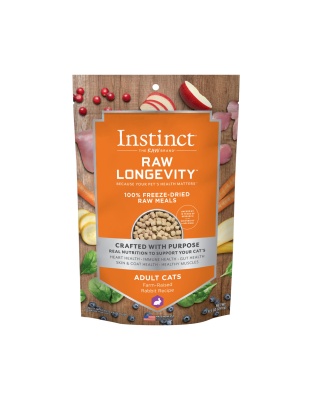 Natures Variety Raw Longevity Cat Freeze Dried Meals 9.5oz. Rabbit