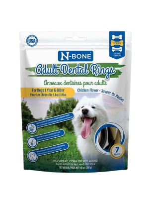 N-Bone Adult Dental Rings Dog Chew Chicken 1ea/7 ct