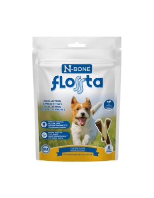 N-Bone Dog Flossta Dental Chews Chicken 8 Pack 6.4oz.