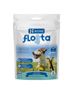 N-Bone Dog Flossta Dental Chews Mint 8 Pack 6.4oz.