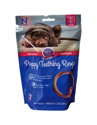 N-Bone Grain-Free Puppy Teething Rings Blueberry & BBQ 1ea/7.02 oz, 6 pk