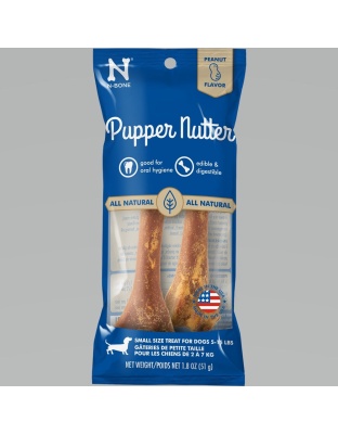 N-Bone Pupper Nutter Dental Chew Bone Peanut 1ea/SM, 2 pk