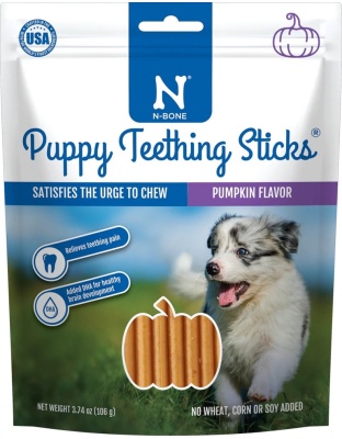 Nbone Puppy Teething Sticks Pumpkin 17 Ct