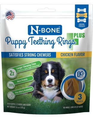 N-Bone Puppy Teething Rings Plus Chicken 1ea/3 ct