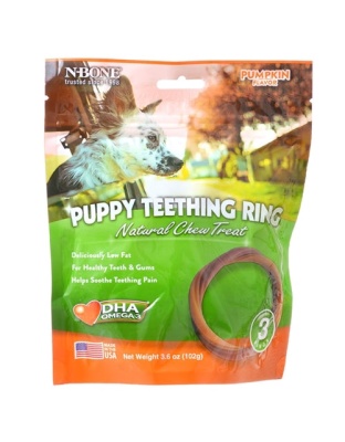 N-Bone Puppy Teething Rings Pumpkin 1ea/3.6 oz, 3 pk