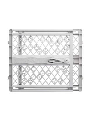 North States Paws Portable Petgate Paw Print & Bone Light Gray 1ea/23 in