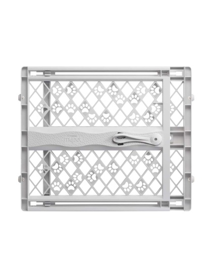 North States Paws Portable Petgate Paw Print & Bone Light Gray 1ea/23 in