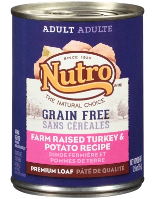 Nutro Grain Free Farm Raised Turkey And Potato Recipe Can Dog Food 12.5oz. (Case of 12)
