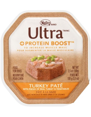 Nutro Products Ultra Grain Free PatÃ© w/Toppers Adult Wet Dog Food Turkey EntrÃ©e 3.5oz. (Case of 24)
