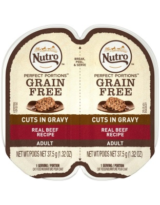 Nutro Products Perfect Portions Grain Free Cuts in Gravy Adult Wet Cat Food Beef 24ea/2.6 oz, 24 pk