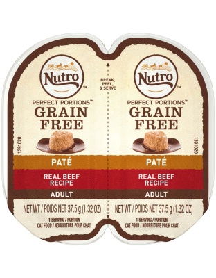 Nutro Products Perfect Portions Grain Free PatÃ© Adult Wet Cat Food Beef 24ea/2.6 oz, 12 pk