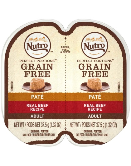 Nutro Products Perfect Portions Grain Free PatÃ© Adult Wet Cat Food Beef 24ea/2.6 oz, 12 pk