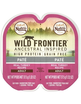 Nutro Wild Frontier Perfect Portions Pate Real Turkey Wet Cat Food Tray 2.65oz. (Case Of 24)
