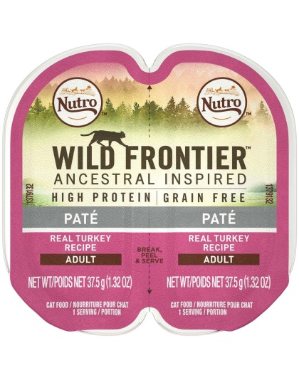 Nutro Wild Frontier Perfect Portions Pate Real Turkey Wet Cat Food Tray 2.65oz. (Case Of 24)