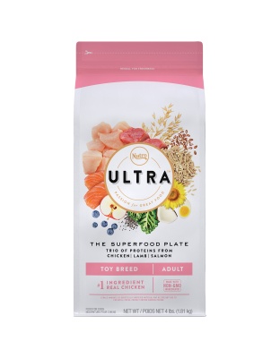 Nutro Products Ultra High Protein Toy Breed Adult Dry Dog Food Trio of Proteins (Chicken, Lamb, & Salmon) 1ea/4 lb