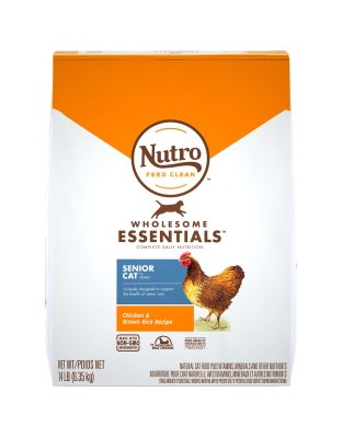 Nutro Products Wholesome Essentials Healthy Weight Indoor Senior Dry Cat Food Chicken & Brown Rice 1ea/14 lb
