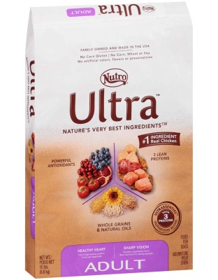 Nutro Products Ultra High Protein Adult Dry Dog Food Trio of Proteins from Chicken, Lamb, and Salmon 1ea/15 lb