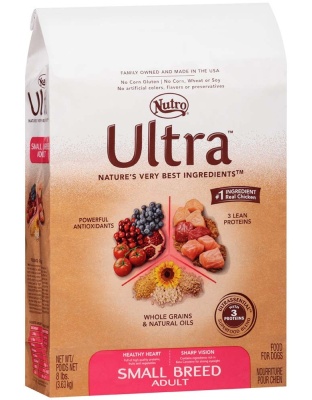 Nutro Products Ultra High Protein Small Breed Adult Dry Dog Food Trio of Proteins from Chicken, Lamb, and Salmon 1ea/8 lb