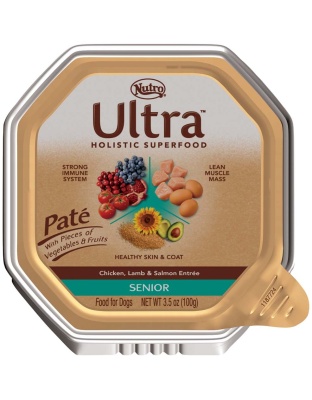 Nutro Products Ultra Grain Free PatÃ© Senior Wet Dog Food Trio of Proteins from Chicken, Lamb & Whitefish PatÃ© w/Superfoods 3.5oz. (Case of 24)