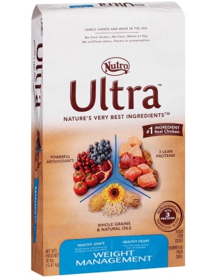 Nutro Products Ultra Weight Management High Protein Adult Dry Dog Food Trio of Proteins from Chicken, Lamb, and Salmon 1ea/15 lb
