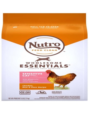 Nutro Products Wholesome Essentials Sensitive Adult Dry Cat Food Chicken, Rice & Peas 1ea/5 lb