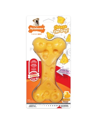 Nylabone Power Chew Cheese Dog Toy Cheese 1ea/XL/Souper - 50+ lb