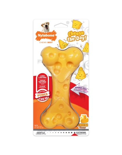Nylabone Power Chew Cheese Dog Toy Cheese 1ea/XL/Souper - 50+ lb