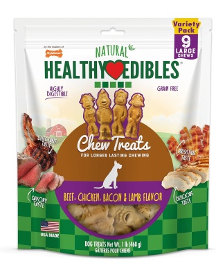 Nylabone Healthy Edibles Farm Friends Grain Free Dog Treats Beef, Chicken, Bacon, & Lamb 1ea/Large/Giant - Up To 50 lb
