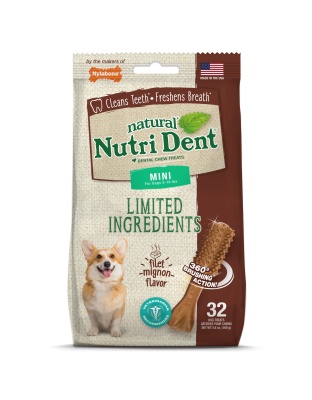 Nylabone Nutri Dent Filet Mignon Dog Dental Chews Filet Mignon 1ea/Mini - 5 Lbs. To 10 lb
