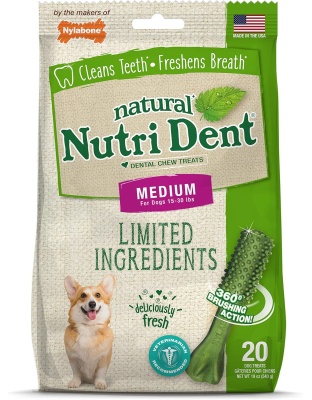 Nylabone Nutri Dent Fresh Breath Flavored Dental Chews Fresh Breath 1ea/Medium - 15 Lbs. To 30 lb
