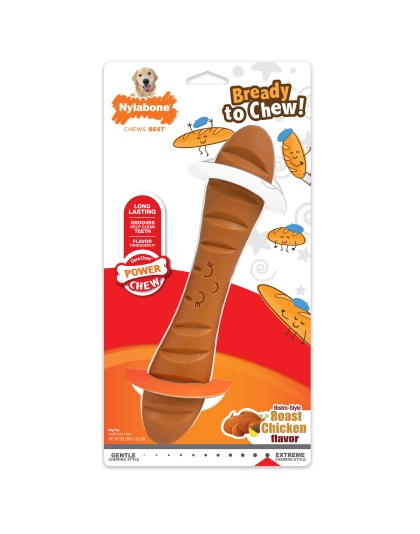 Nylabone Power Chew Baguette Dog Toy Chicken 1ea/Large/Giant - Up To 50 lb