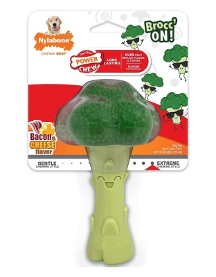 Nylabone Power Chew Broccoli Dog Toy Bacon Cheese 1ea/Large/Giant - Up To 50 lb
