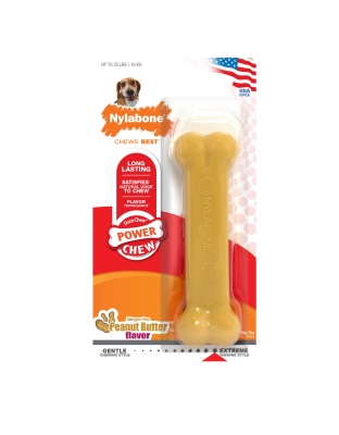 Nylabone Power Chew Dog Toy Peanut Butter 1ea/Medium/Wolf - Up To 35 lb