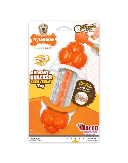 Nylabone Sneaky Snacker Dog Treat Toy Bacon Sneaky Snacker 1ea/Large/Giant - Up To 50 lb