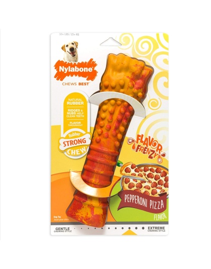 Nylabone Flavor Frenzy Strong Chew Dog Toy Pepperoni Pizza 1ea/XL/Souper - 50+ lb