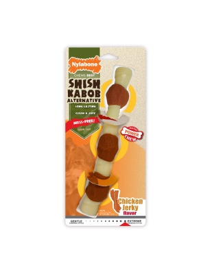 Nylabone Power Chew Shish Kabob Alternative Nylon Chew Toy Chicken Jerky Large/Giant - Up To 50 lb (Single Chew)