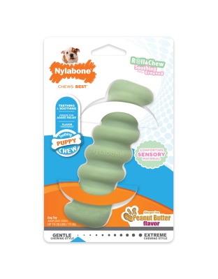 Nylabone Sensory Material Puppy Teething Stick Peanut Butter, 1ea/ Small/Regular - Up To 25 Ibs.