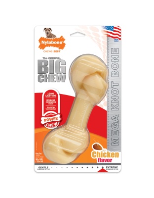 Nylabone Power Chew Knot Bone BIG Dog Chew Toy Chicken 1ea/XXL/Monster - 50++ lb