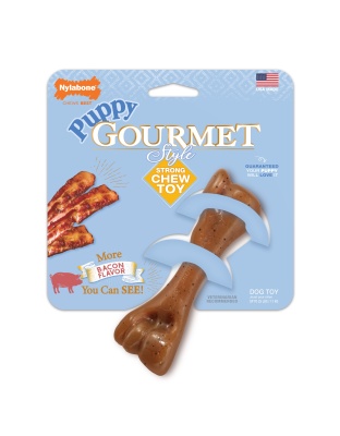 Nylabone Gourmet Style Strong Femur Puppy Chew Toy Bacon 1ea/SMall/Regular - Up To 25 Ibs.