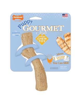 Nylabone Gourmet Style Strong Stick Puppy Chew Toy Chicken 1ea/Medium/Wolf - Up To 35 lb