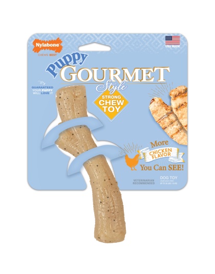 Nylabone Gourmet Style Strong Stick Puppy Chew Toy Chicken 1ea/Medium/Wolf - Up To 35 lb