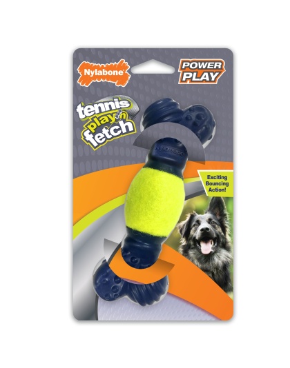 Nylabone Power Play Tennis Play 'n Fetch Interactive Dog Toy 1ea