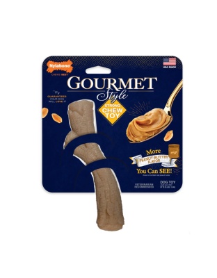 Nylabone Gourmet Style Strong Stick Dog Chew Toy Peanut Butter 1ea/Medium/Wolf - Up To 35 lb