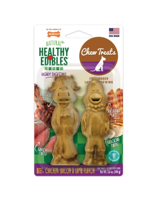 Nylabone Healthy Edibles Farm Friends Grain Free Dog Treats Beef, Chicken, Bacon, & Lamb 1ea/Large - Up To 50 lb