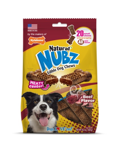 Nylabone Nubz Meaty Center Natural Long Lasting Edible Dog Chews Beef 1ea/SMall - Up To 30 lb