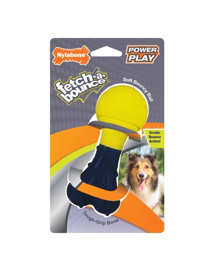 Nylabone Power Play Rubber Dog Toy Fetch-a-Bounce 1ea/SMall/Regular - Up To 25 Ibs.