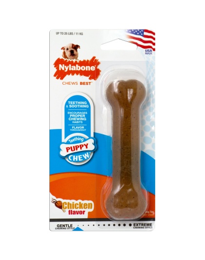 Nylabone Just for Puppies Teething Chew Classic Bone Classic Bone Chicken 1ea/SMall/Regular - Up To 25 Ibs.