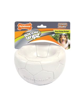 Nylabone Power Play Gripz Dog Soccer Ball Toy 1ea/Medium/Wolf - Up To 35 lb