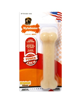 Nylabone Power Chew Dog Toy Original 1ea/Medium/Wolf - Up To 35 lb