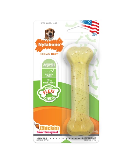 Nylabone Moderate Chew Chicken Chew Toy Chicken 1ea/Medium/Wolf - Up To 35 lb